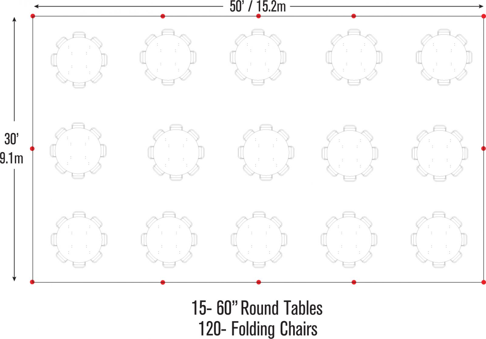 30 x 50 Tent Seating Chart